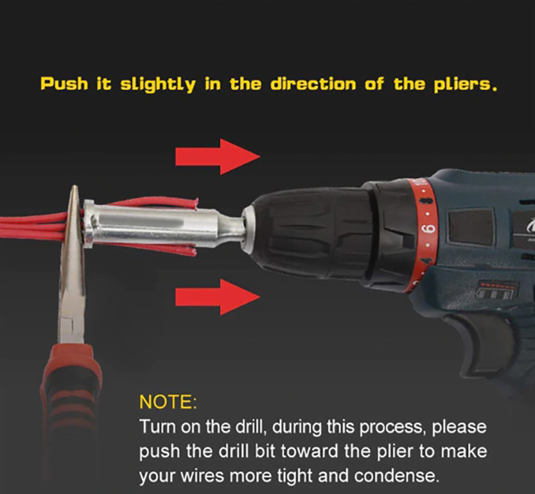 You will make a strong twist in literally one click on the trigger of the drill