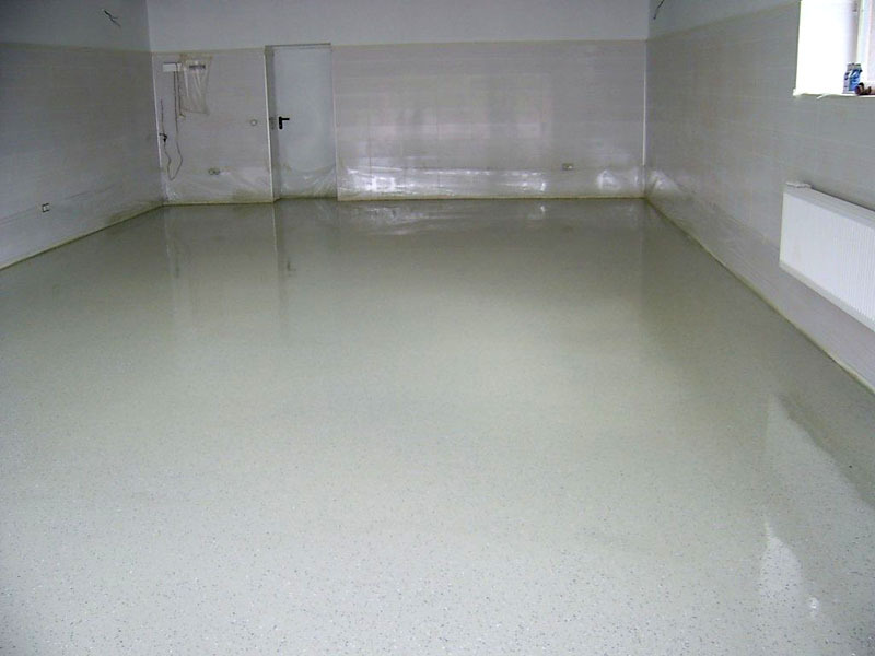 To prevent the concrete floor from getting dusty: impregnations, paint, foam