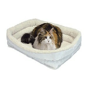 Stapelbed Midwest Quiet Time Deluxe Fleece Dubbel Bolster Bed 18 \'\' fleece met dubbele zijkant 43x28 ​​cm wit voor katten en honden