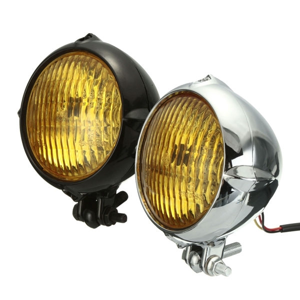 Motorsykkel Frontlys H4 Amber Headlamp Light for Harley Beaver Chopper