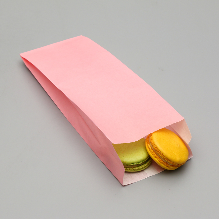 Pakkauspaperipussi, vaaleanpunainen, V-muotoinen pohja, 29 х 10 х 5 cm