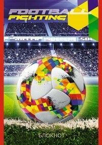 Kladblok op het embleem Voetbal 2, A5, 32 vellen, kooi