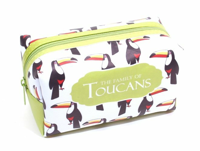 Cosmetic bag with a zipper Toucans (Toucans) (16x8) (PVC box)