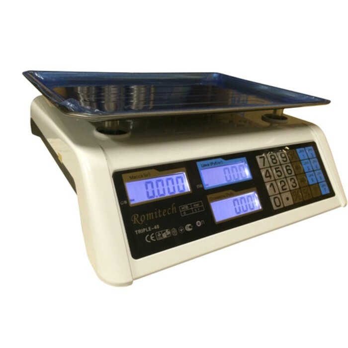 Household electronic scales TRIPLE-40 (joint stock bank + mains + batteries)