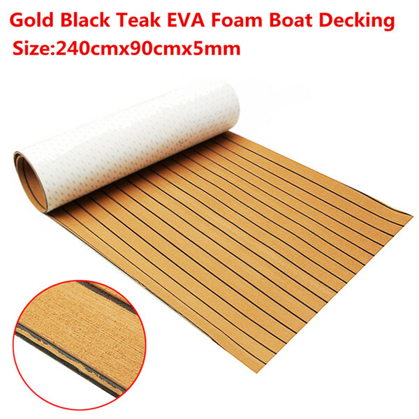 Foglio di decking per barche in schiuma EVA in teak finto per pavimenti marini oro con linee nere