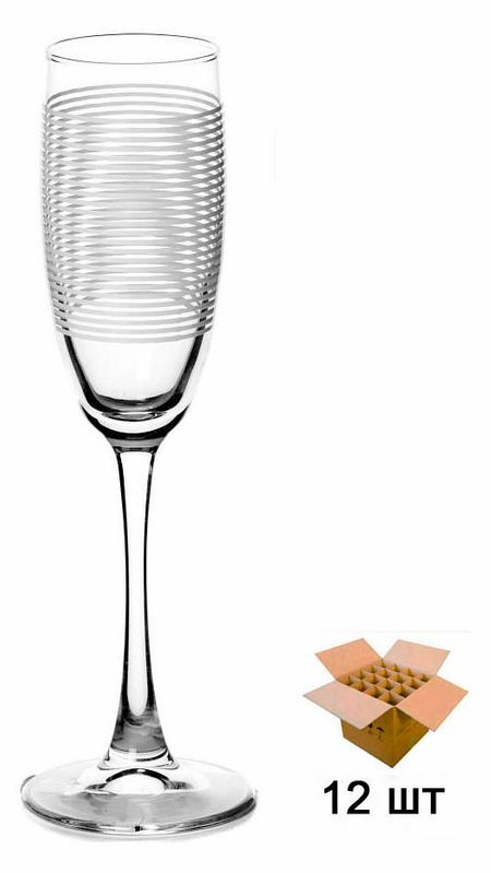 Et sett med glass til champagne Pasabahce Lotta, 175 ml, 12 stk