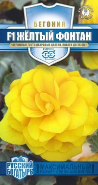 Sėklos. „Begonia Yellow Fountain F1“ (4 granulės mėgintuvėlyje)