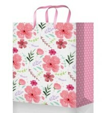 Bolsa de regalo nomeolvides rosa, 18x23x10 cm