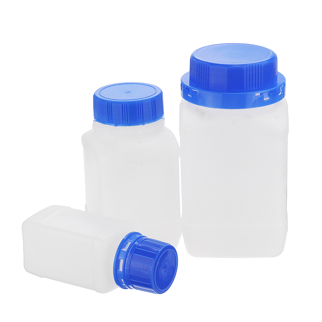 Ml plast firkantet prøveforseglingsrør brede mundreagensflasker med blå hættebolt Laborat