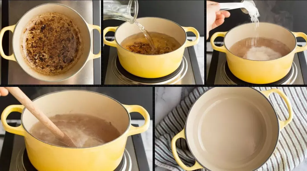 how to clean an enamel pot