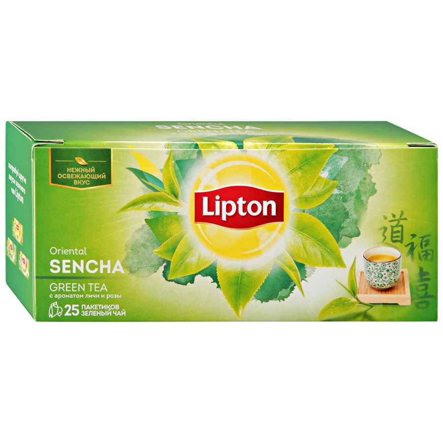 Lipton Oriental Sencha grönt te med litchi och rosarom 25 påsar
