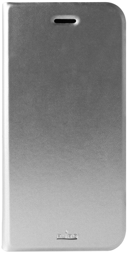 Flipové pouzdro Puro Potah z eko kůže pro imitaci kůže Apple iPhone 6 Plus / 6S Plus (stříbrný)