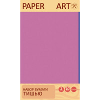 Farget silkepapir Blå og lilla rosa, 10 ark, 2 farger