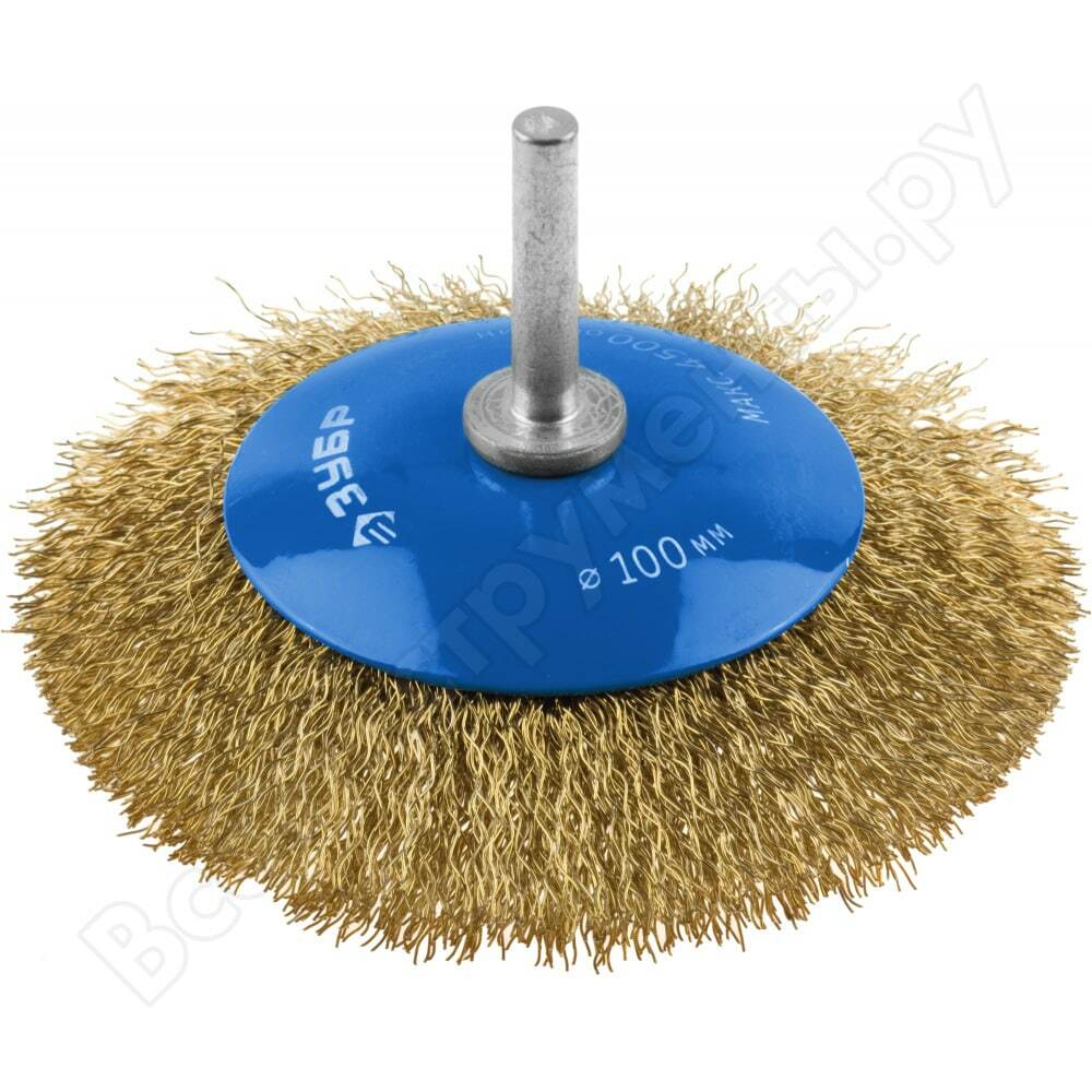 Conical brush (100 mm; 0.3 mm twisted brass plated steel wire) for bison drill 35233-100_z02
