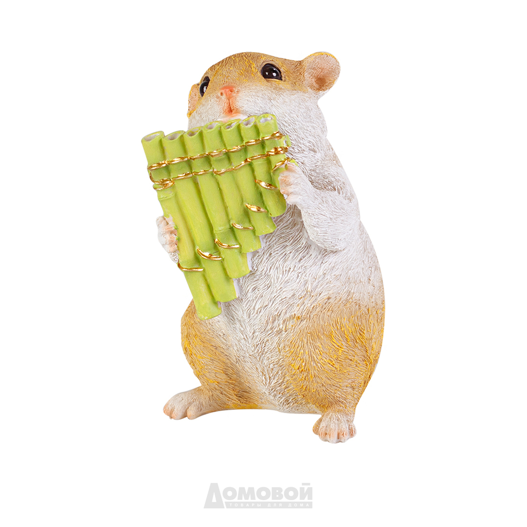Puutarhahahmo HOME DECOR Hamsteri huilulla, polyresiiniä, 11 * 11 * 20 cm