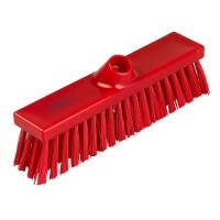Broom brush with stiff bristles, 280x55x58 mm, red