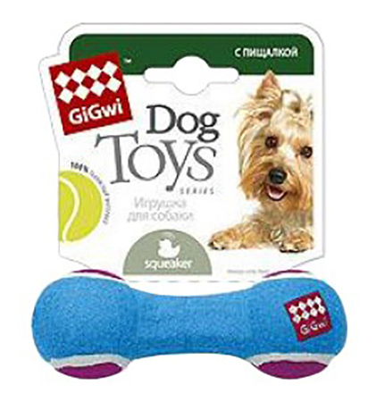 Köpekler için oyuncak GiGwi dambıl, kauçuk, tekstil, 13 cm