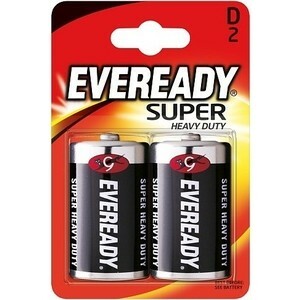 Eveready Super Heavy Duty D / R20 batterier (2st)