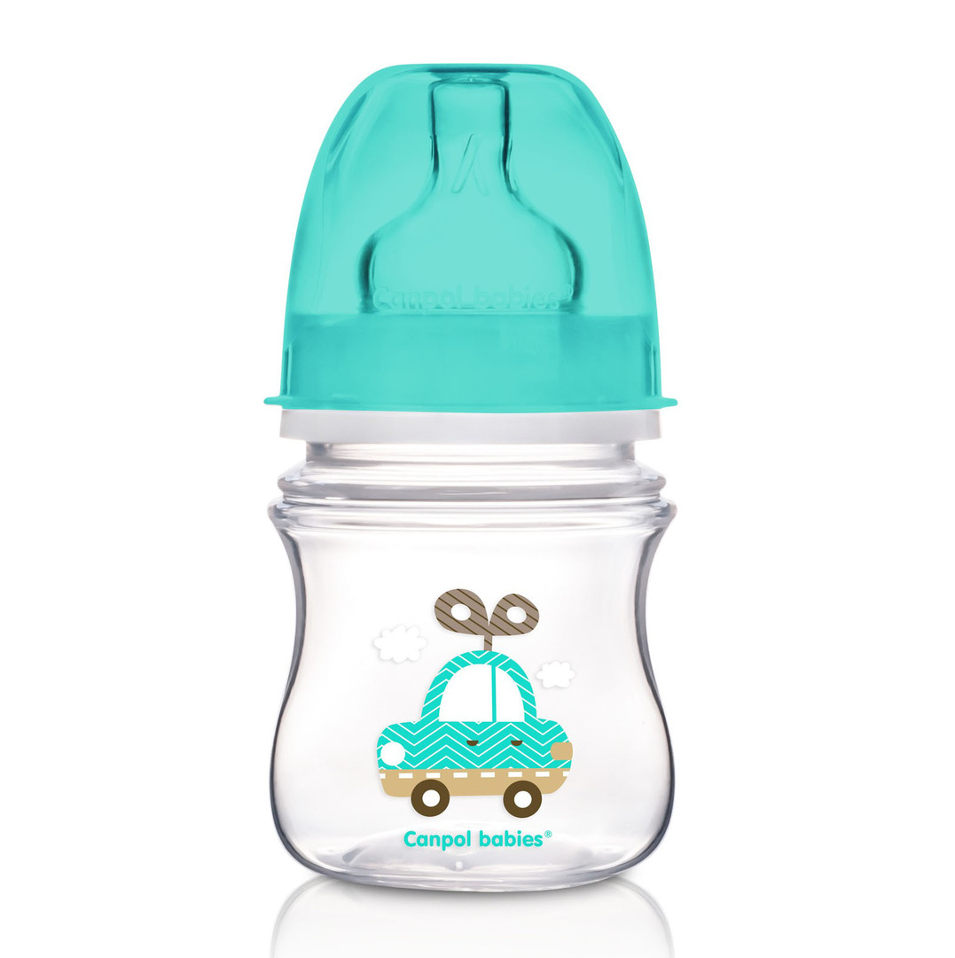 Flaska Canpol EasyStart Toys anti-colic, PP, 0+, 120 ml, 35/220, blå