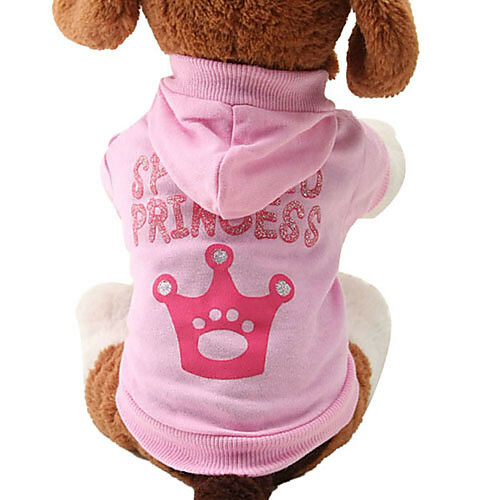 Kot Pies Bluzy Ubrania dla psów Tiary i korony Różowy Bawełna Kostium Na Buldog Mops Chihuahua Wiosna # i # Jesień Zima Damskie Moda