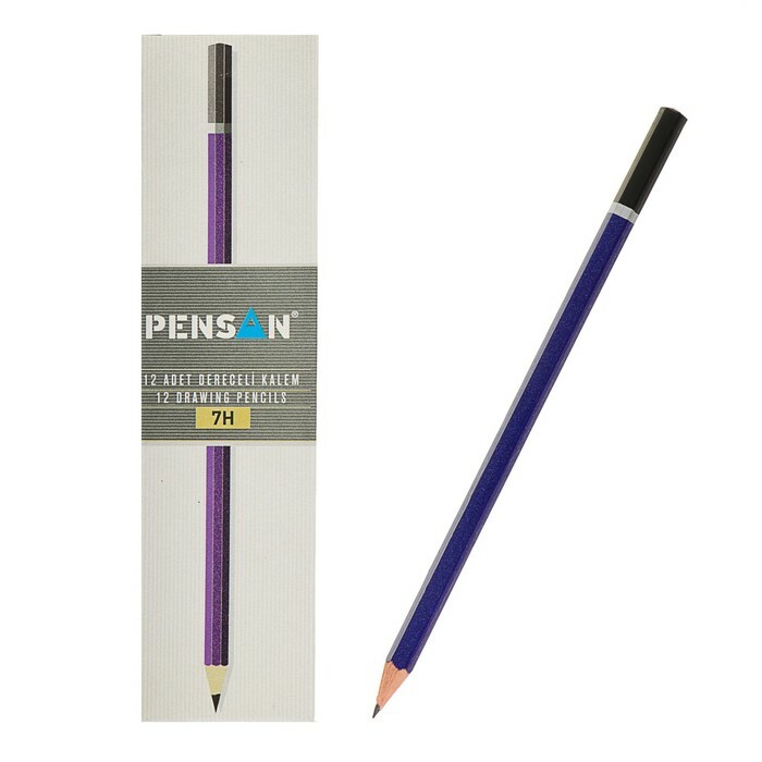 Bleistift schwarze Mine Pensan 7H professionell geschärft