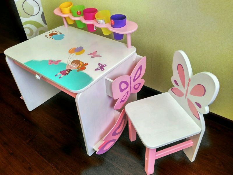 skladací detský stôl pre dievčatá