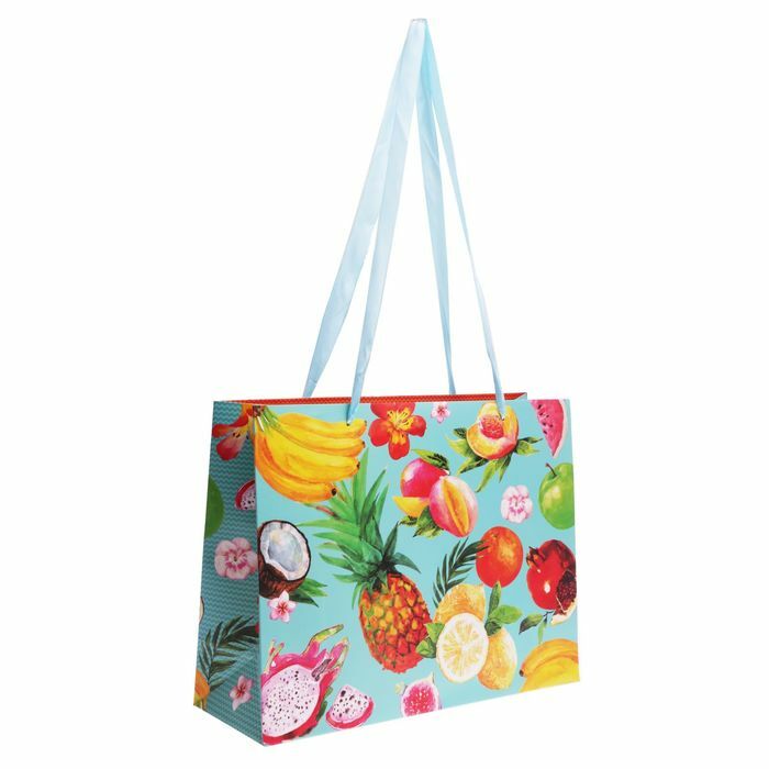 Bolsa asa larga " Frutas exóticas", 35 x 27 x 12 cm