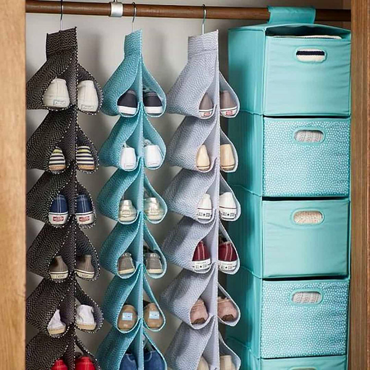 You can buy such a shoe organizer or make it yourself.