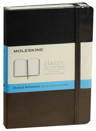 Poznámkový blok 192 strán bodkovaná čiara 9 * 14 cm Moleskine, vrecko Moleskine CLASSIC, pevný obal čierny
