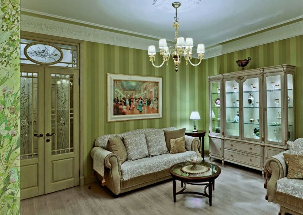woonkamer in groene ontwerpideeën