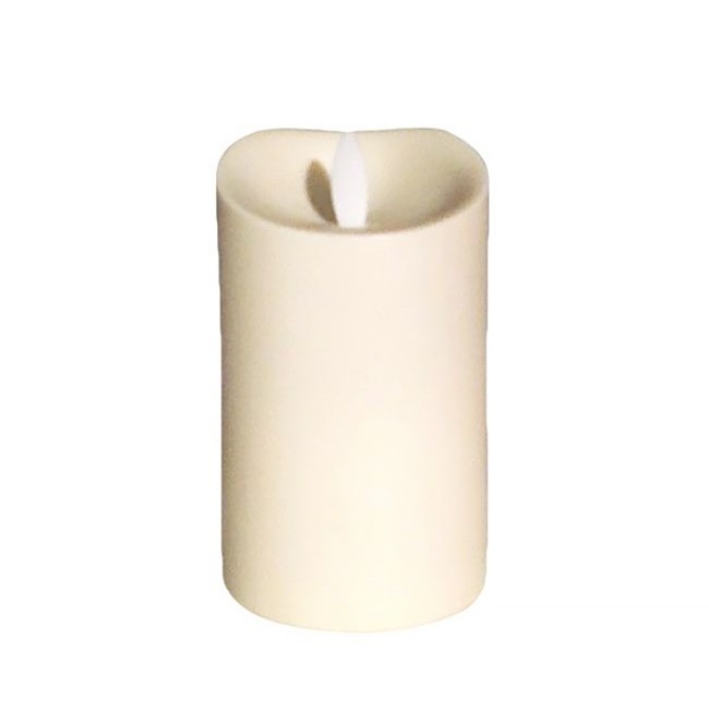 Lámpara de vela con llama viva, 15 * 7 cm, crema, batería MO-10100