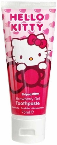 Børns tandpasta-gel DR. FRESH Hello Kitty med fluor, jordbærsmag, 75 ml