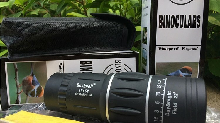 One of the most popular monoculars from the Bushnell series is a monocular with 16x magnification 16x52