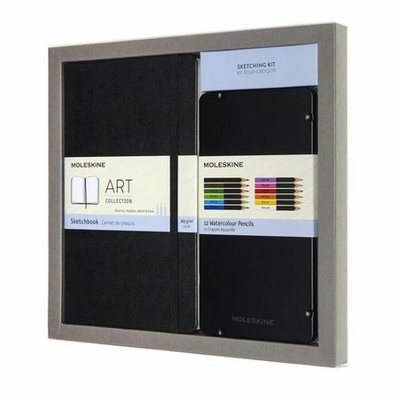 Moleskine Art Collection Sketching Set Drawing Pad / Watercolor Pencils Large Unlined