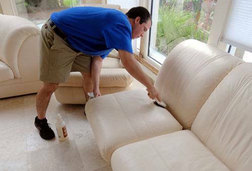 How to clean a light leather sofa at home carefully and efficiently?