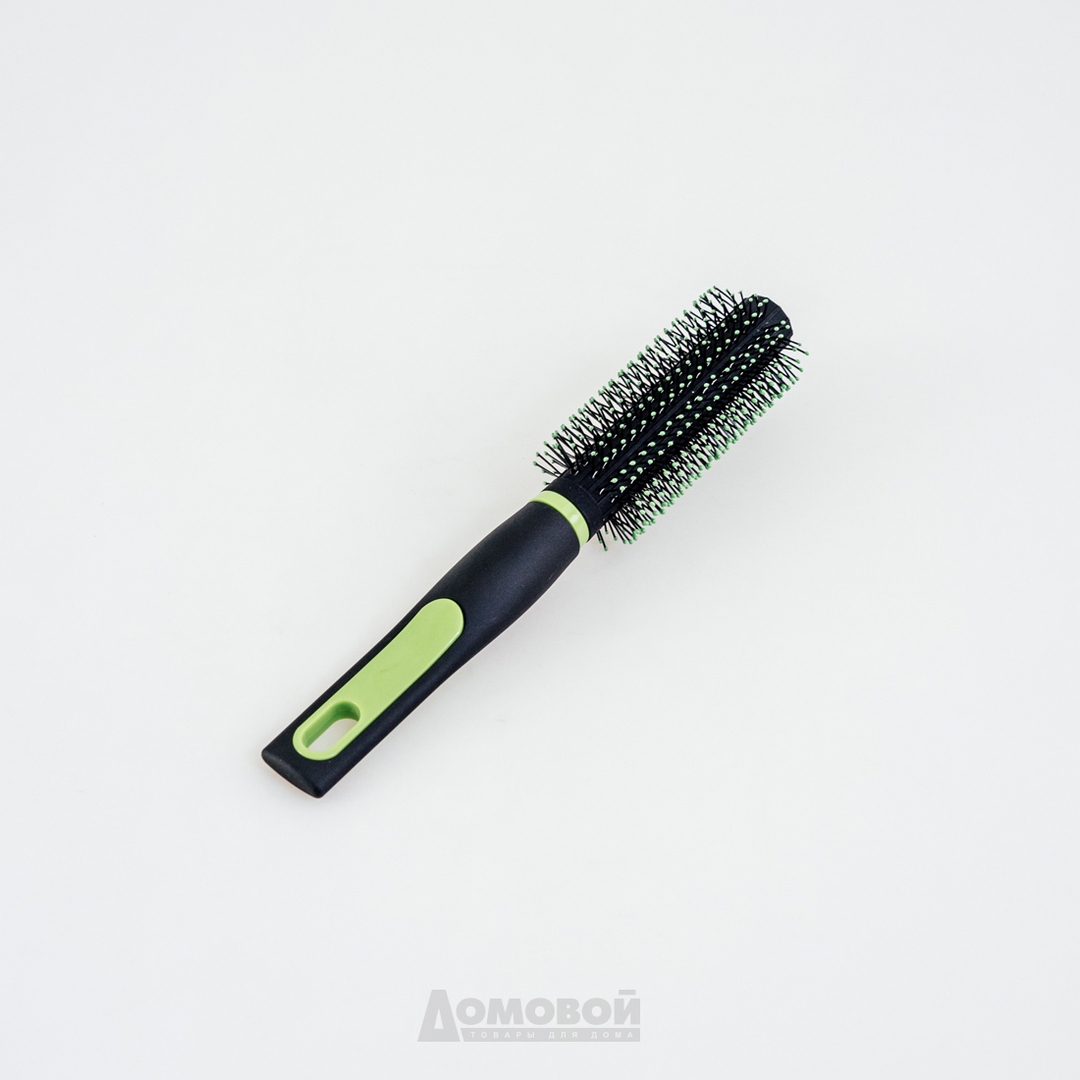 Cepillo-peine para cabello, color negro / verde, plástico