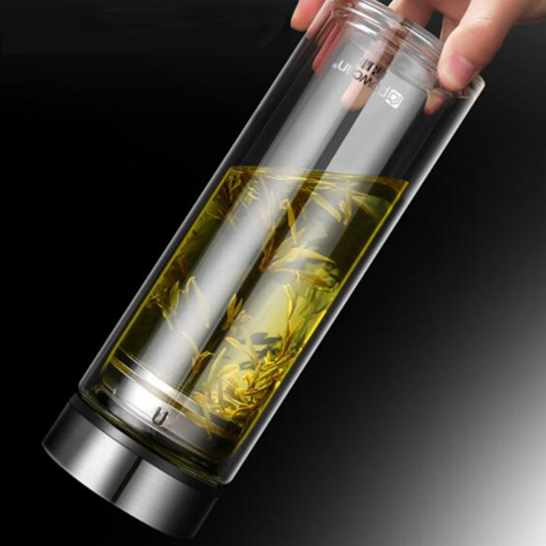 ML prenosný veľký dvojitý nástenný sklenený pohár na fľašu vody