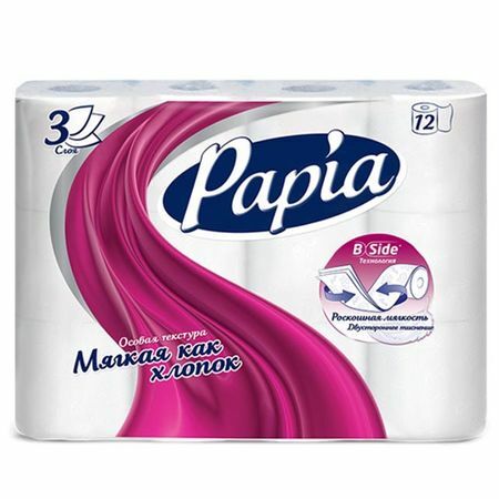 Toiletpapir PAPIA 12 / stk 3-sl 140 ark f / ar. hvid