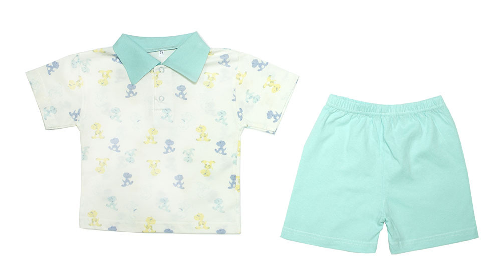 Conjunto Octopus para niño body camiseta y pantalón corto DINO r.74 verde