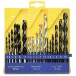 A set of drills for concrete, metal, wood 3-4-5-6-8-10 mm, 18 pcs. layer. boxing, cylin. tail. SPARTA 725305