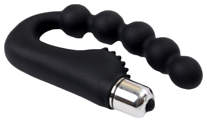 Vibracijski masažer 4sexdream crne boje s fleksibilnim perlicama 47454-MM
