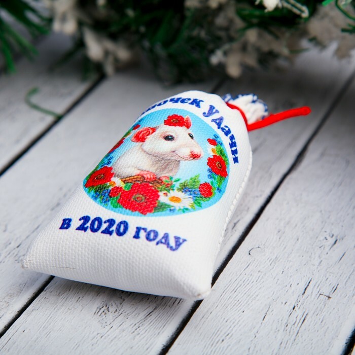 " Szerencsés táska 2020 -ban" mágnes, patkány, pipacs és százszorszép, 6 × 8,5 cm