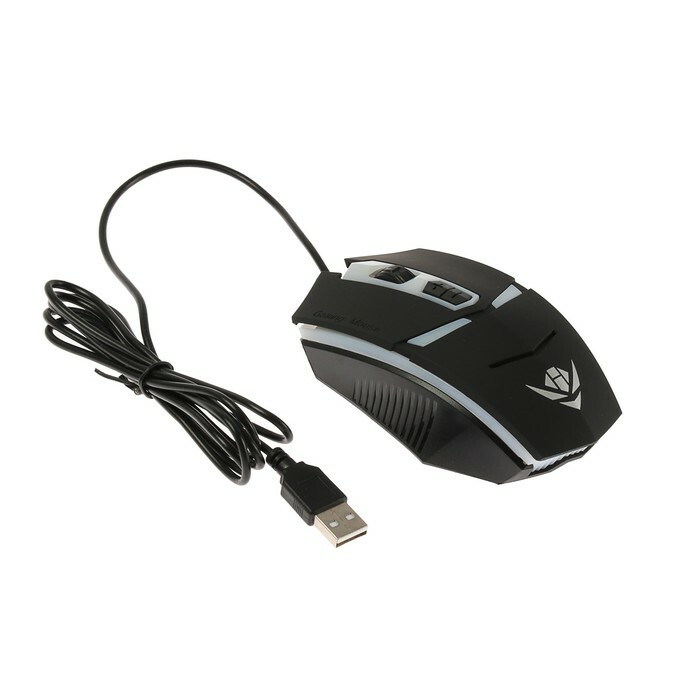 Mouse da gioco Nakatomi Gaming MOG-02U, 4 pulsanti + rullo, retroilluminazione a 7 colori, USB, nero