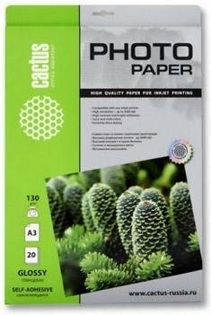 Papier autocollant papier photo Cactus CS-GSA413020 brillant A4 130 g/m2 20 feuilles