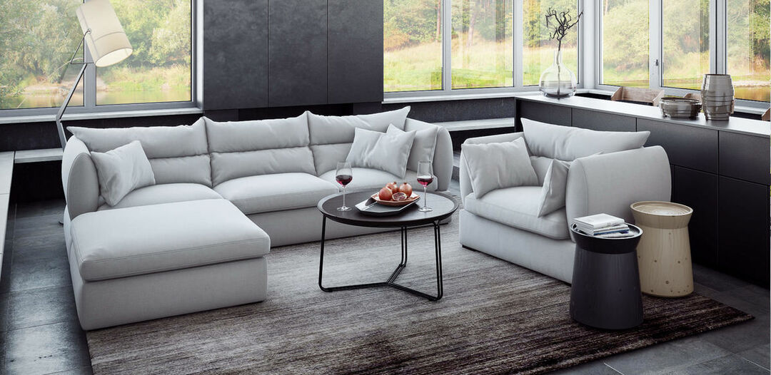 sofá modular en la sala de estar