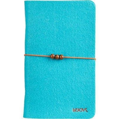 Notepad, Lejoys, Felt Series, A6 (115 * 190mm), 120L, ruler, color Blue, cover artificial felt, on rings