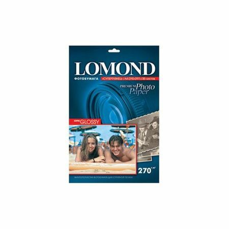 Papel Lomond 1106100 A4 / 270g / m2 / 20l. / Blanco alto brillo para impresión inkjet