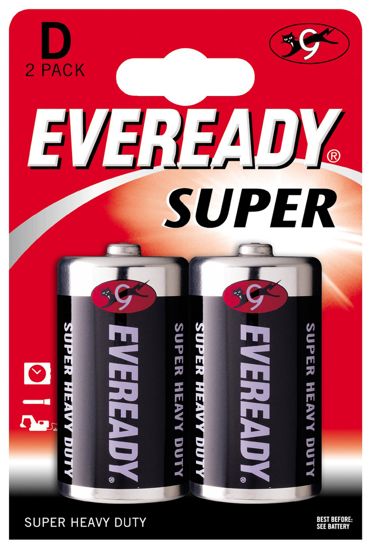 Energizer Eveready 1250BP2 R20SUPER batteri 2 stk