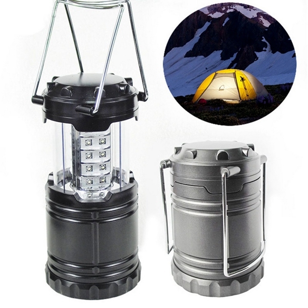 Bärbar 30 LED Stretchable Lantern Camping Lampa Batteridriven Tält Vandringsljus