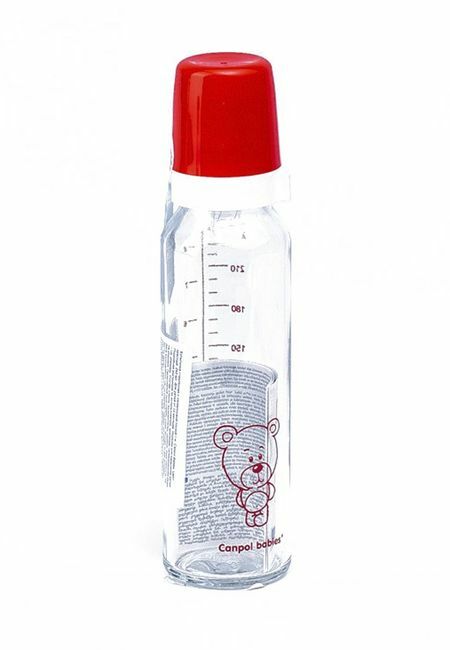 Güçlü cam şişe. emzik, 240 ml. 12+ CANPOL bebeği